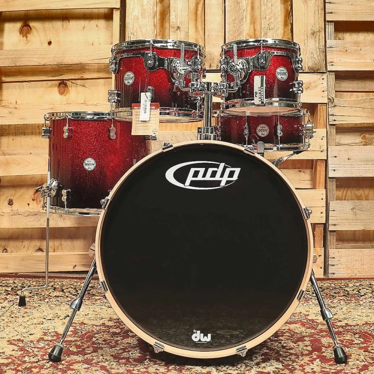 DW PDP Concept Maple CM5 (Red to Black Sparcle)